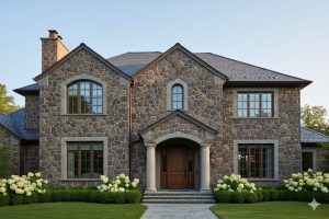 Anthracite Kültür Taşı Villa Dış Cephe Kaplama Siyah Taş Modeli